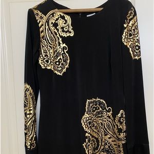 Cache Dress Black and Gold size 8